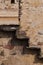 Detail of wooden stair at Chand Baori Stepwell in Jaipur