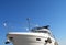 Detail of yacht isolated on blue sky