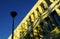 Detail on the yellow facade of the modern building of the Faculty of Philosophy in the Croatian city of Rijeka