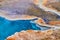 Detail of Yellowstone spring with deep blue waters