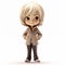 Detailed 3d Figurine Of Short Blonde Haired Girl Holding Hands