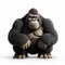 Detailed 3d Gorilla Illustration: Pixar Style Character Design