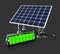Detailed 3d Illustration of Electric Solar Panel with full battery.
