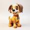 Detailed 3d Model Of Cute Dog In Indian Pop Culture Style