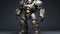 Detailed 3d Model Of Dark Gray And Gold Robot - Realistic Rendering
