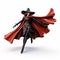 Detailed 3d Model Of Witch In Red Cloak With Mixed Media Marvel Style