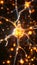 Detailed 3d neuron microbiology render with intricate nerve cells and ample space for text