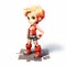 Detailed 3d Pixel Art Character With Stylistic Manga Style