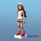 Detailed 3d Pixel Art Of Young Woman - Mila