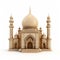 Detailed 3d Wooden Mosque Sculpture - Ivory Style Indian Pop Culture