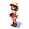 Detailed 8-bit Pixel Art Of Elizabeth In Brown Hat