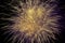 Detailed  abstract view of amazing natural, golden colored firework blast, explosion on dark