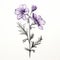 Detailed Anatomy: Purple Flowers Tattoo On White Background