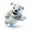 Detailed Animated Polar Bear Running Towards Camera
