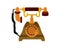 Detailed Antique Rotary Dial Telephone at 1920`s Illustration