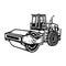 Detailed Asphalt Steam Roller - Compactor Equipment Builder - Construction Vehicle - Machine Equipment Builder. Vector