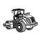 Detailed Asphalt Steam Roller - Compactor Equipment Builder - Construction Vehicle - Machine Equipment Builder. Vector