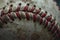 Detailed Baseball extreme closeup photo. Generate ai