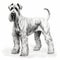Detailed Black And White German Schnauzer Drawing