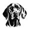 Detailed Black And White Weimaraner Face Laser Cut File