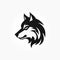 Detailed Black Wolf Head Logo With Simple Shapes