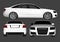 Detailed body and rims of a flat colored car cartoon vector illustration with shadow effect isolated in grey background