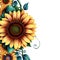 Detailed border design with realistic sunflower arrangement ai generated