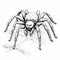 Detailed Brushwork Illustration Of A Spider With Large Eyes