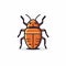 Detailed Bug Logo On White Background - Vector Illustration