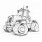 Detailed Bulldozer Drawing Sketch With Clean And Streamlined Style