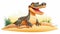 Detailed Cartoon Alligator Illustration In A Desert