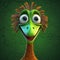 Detailed Cartoon Dinosaur Face With Finely Rendered Textures