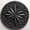 Detailed Carved Wooden Circle With Multidimensional Feather Designs