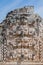 Detailed carvings at the Nun`s Quadrangle Cuadrangulo de las Monjas building complex at the ruins of the ancient Mayan