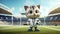 Detailed Cat Character At Soccer Stadium: Kevin Hill And Rubn Maya
