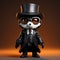 Detailed Character Design: 3d Vinyl Toy Of Fox In Plague Doctor Mask