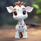 Detailed Character Design: Cute Tiny Giraffe Figurine On Dirt Path