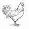 Detailed Character Illustration Of A Black And White Rooster