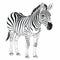 Detailed Character Illustration Of A Zebra In Black And White