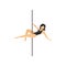 Detailed character woman pole dancer exercising for fitness