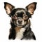 Detailed Charcoal Drawing Of Chihuahua Dog In Realistic Colors