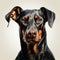 Detailed Charcoal Drawing Of Sleek Black And Brown Doberman Pinscher