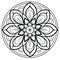 Detailed Circle Coloring Page With Flower: Minimalistic Serenity And Gothic Influence