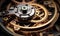 A Detailed Close-Up of a Clock\\\'s Intricate Gears
