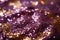 Detailed close up shiny pink purple glitter texture background with beautiful bokeh