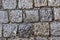 Detailed close up view on cobblestone pavement streets in high resolution