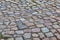 Detailed close up view on cobblestone pavement streets in high resolution