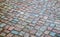 Detailed close up view on cobblestone street textures in high resolution