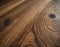 A detailed closeup of a beautiful brown hardwood table with a grainy texture