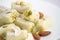 Detailed Closeup Of Kaju Pista Roll Or Cashew Pistachio Roll Mithai Is Made Of Grated Cashews Mixed With Crumbled Khoya Mawa Kesar